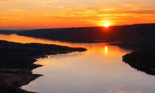 Coucher de soleil sur le lac de Sainte-Croix